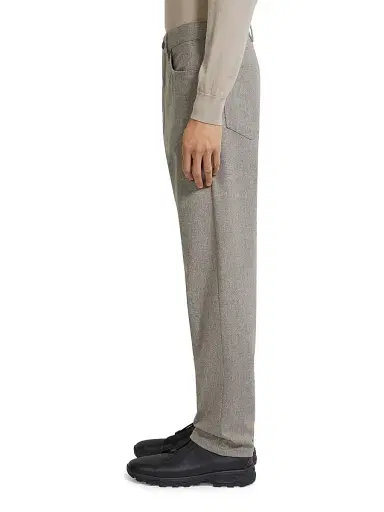 Zegna Men's Wool and Cashmere Roccia Pants | Thumbnail 3