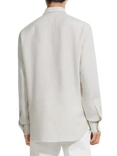 Zegna Men's Oasi Lino Shirt - Light Beige - Size XXL | Thumbnail 3 Zegna Men's Oasi Lino Shirt - Light Beige - Size XXL | Thumbnail 3