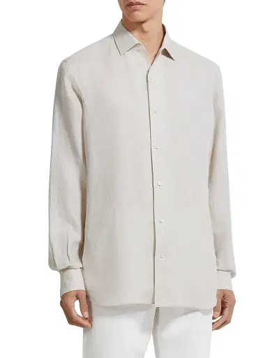 Zegna Men's Oasi Lino Shirt - Light Beige - Size XXL | Thumbnail 5 Zegna Men's Oasi Lino Shirt - Light Beige - Size XXL | Thumbnail 5