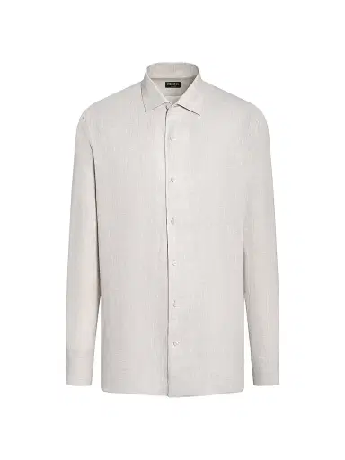Zegna Men's Oasi Lino Shirt - Light Beige - Size XXL | Thumbnail 1 Zegna Men's Oasi Lino Shirt - Light Beige - Size XXL | Thumbnail 1