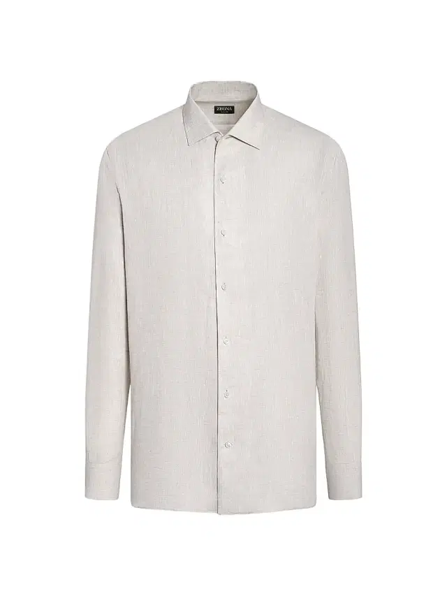 ZEGNA Men's Oasi Lino Shirt - Light Beige