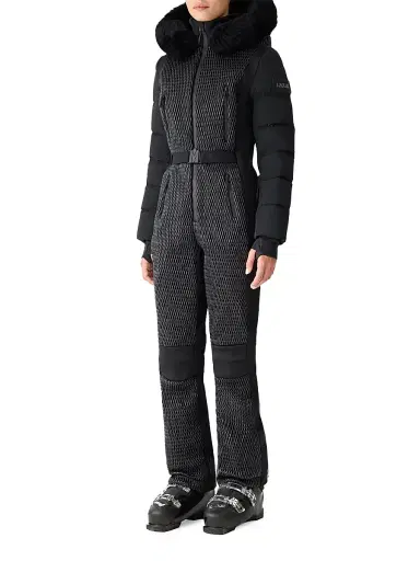 Mackage Women's Lorelle Smocked Technical Ski Suit - Black - Size XL | Thumbnail 2
