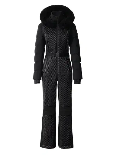 Mackage Women's Lorelle Smocked Technical Ski Suit - Black - Size XL | Thumbnail 1