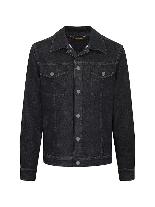Stefano Ricci Men's Denim Sport Jacket - Black Dark Wash