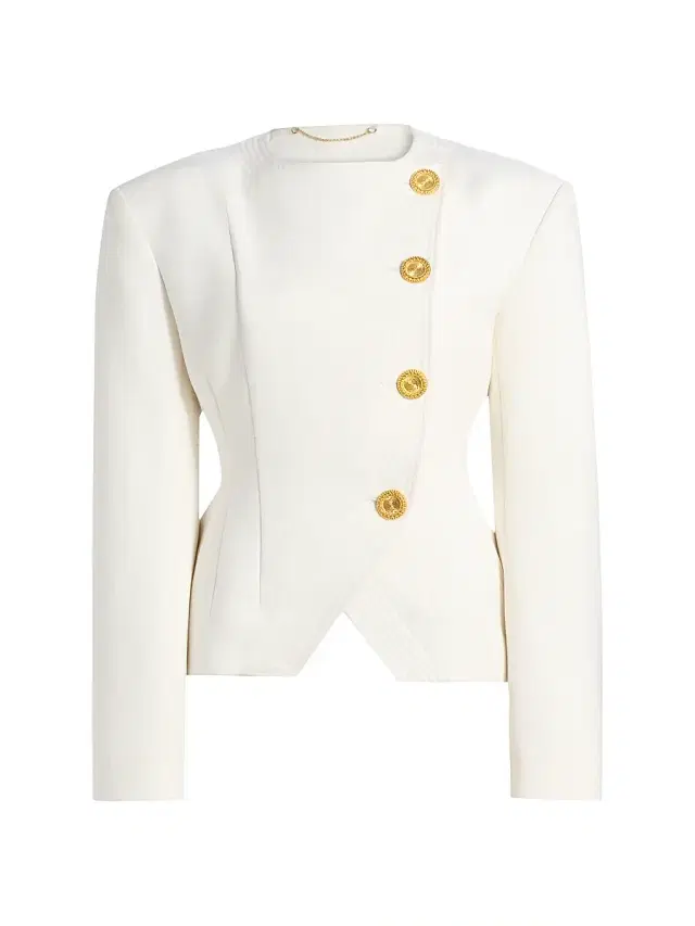 Ronny Kobo Women's Finley Asymmetric Button-Up Crepe Jacket -
