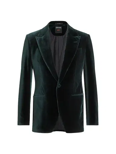 Zegna Men's Cotton Jacket - Dark Teal Green - Size 46 | Thumbnail 2
