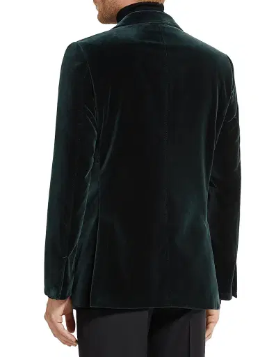 Zegna Men's Cotton Jacket - Dark Teal Green - Size 46 | Thumbnail 3