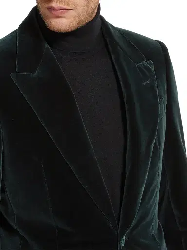 Zegna Men's Cotton Jacket - Dark Teal Green - Size 46 | Thumbnail 4
