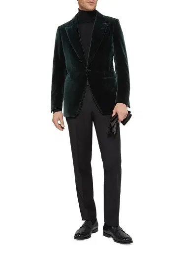 Zegna Men's Cotton Jacket - Dark Teal Green - Size 46 | Thumbnail 5