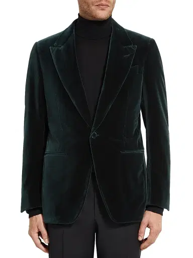 Zegna Men's Cotton Jacket - Dark Teal Green - Size 46 | Thumbnail 1