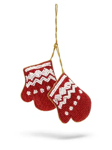 Sudha Pennathur Beaded Mitten Ornament | Thumbnail 1 Sudha Pennathur Beaded Mitten Ornament | Thumbnail 1