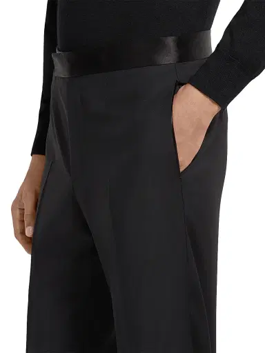 Zegna Men's Wool and Mohair Pants - Black - Size 46 | Thumbnail 5 Zegna Men's Wool and Mohair Pants - Black - Size 46 | Thumbnail 5