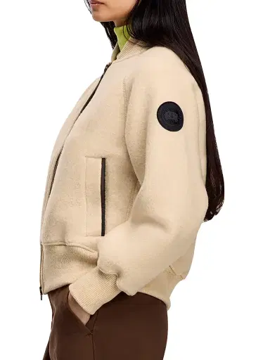 Canada Goose Women's Sierra Fleece Bomber Jacket - Light Tan - Size Small | Thumbnail 4 Canada Goose Women's Sierra Fleece Bomber Jacket - Light Tan - Size Small | Thumbnail 4