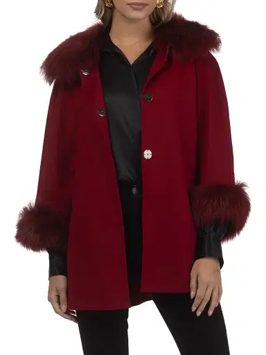 Gorski Women's Select Wool Coats with Select Lamb Collar and Cuffs | Thumbnail 2