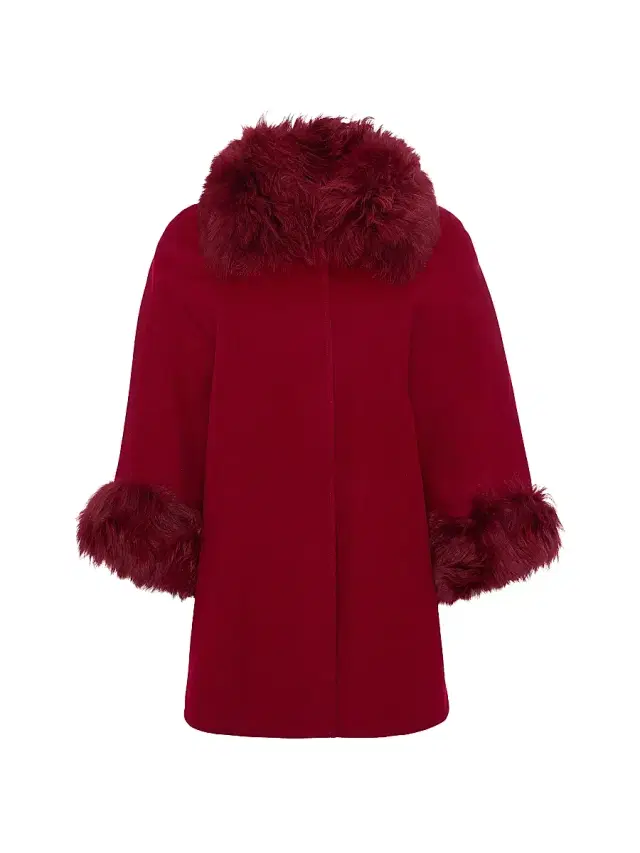 Gorski Women's Select Wool Coats with Select Lamb Collar and Cuffs - Wine