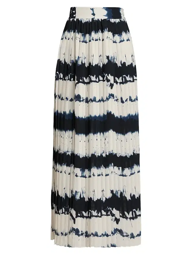 Toccin Women's Dillon Pleated Tie-Dye Midi-Skirt - Outerspace Multi Tie Dye