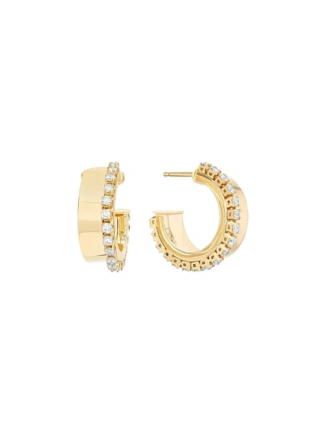 Women's Vanity 14K Yellow Gold & 0.53 TCW Diamond Hoop Earrings - Yellowgold