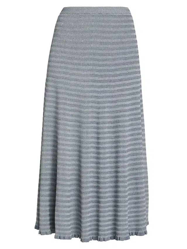 Women's Stina Geo Stripe Midi-Skirt - Slate
