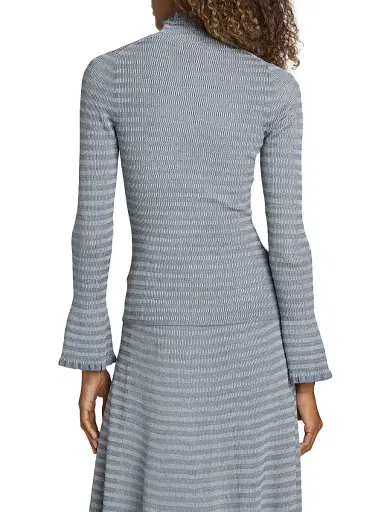 Proenza Schouler White Label Women's Phyllis Striped Geometric-Knit Turtleneck Sweater | Thumbnail 5 Proenza Schouler White Label Women's Phyllis Striped Geometric-Knit Turtleneck Sweater | Thumbnail 5