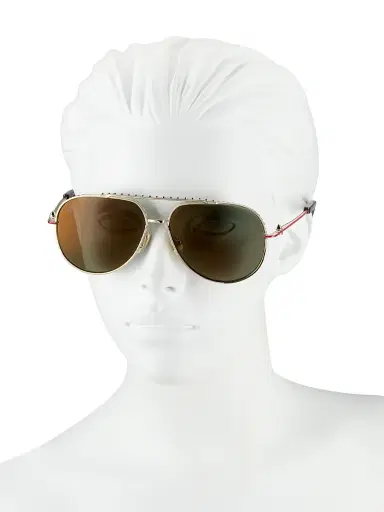 Christian Louboutin Women's Greggo 61MM Aviator Sunglasses - Gold Brown | Thumbnail 4