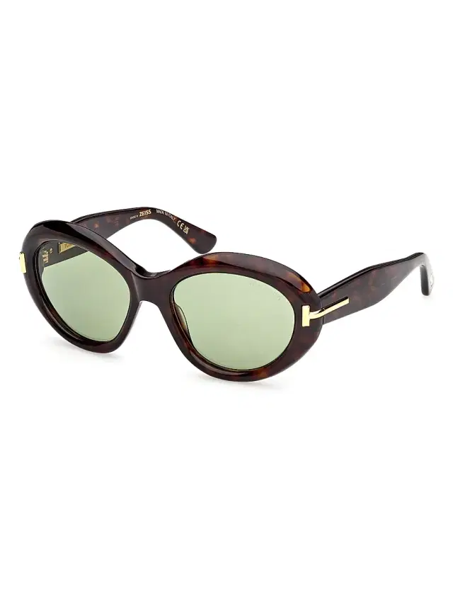 TOM FORD Women's  Icon 55MM Oval Sunglasses - Brown Green