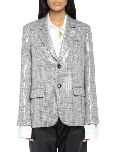 Zadig & Voltaire Women's Vanille Car Sequined Plaid Blazer - Black - Size XL | Thumbnail 3 Zadig & Voltaire Women's Vanille Car Sequined Plaid Blazer - Black - Size XL | Thumbnail 3