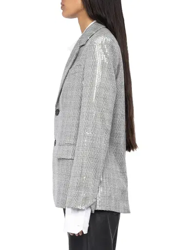 Zadig & Voltaire Women's Vanille Car Sequined Plaid Blazer - Black - Size XL | Thumbnail 4 Zadig & Voltaire Women's Vanille Car Sequined Plaid Blazer - Black - Size XL | Thumbnail 4