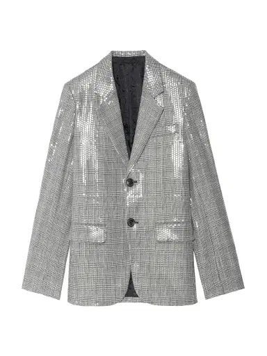 Zadig & Voltaire Women's Vanille Car Sequined Plaid Blazer - Black - Size XL | Thumbnail 1 Zadig & Voltaire Women's Vanille Car Sequined Plaid Blazer - Black - Size XL | Thumbnail 1