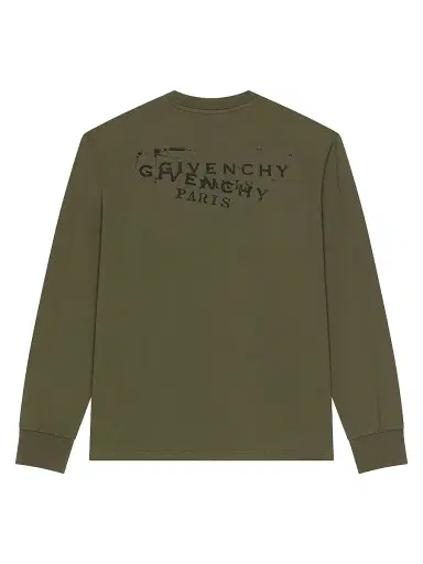 Givenchy Men's T-Shirt in Cotton with Stamp Print - Khaki - Size XXL | Thumbnail 2