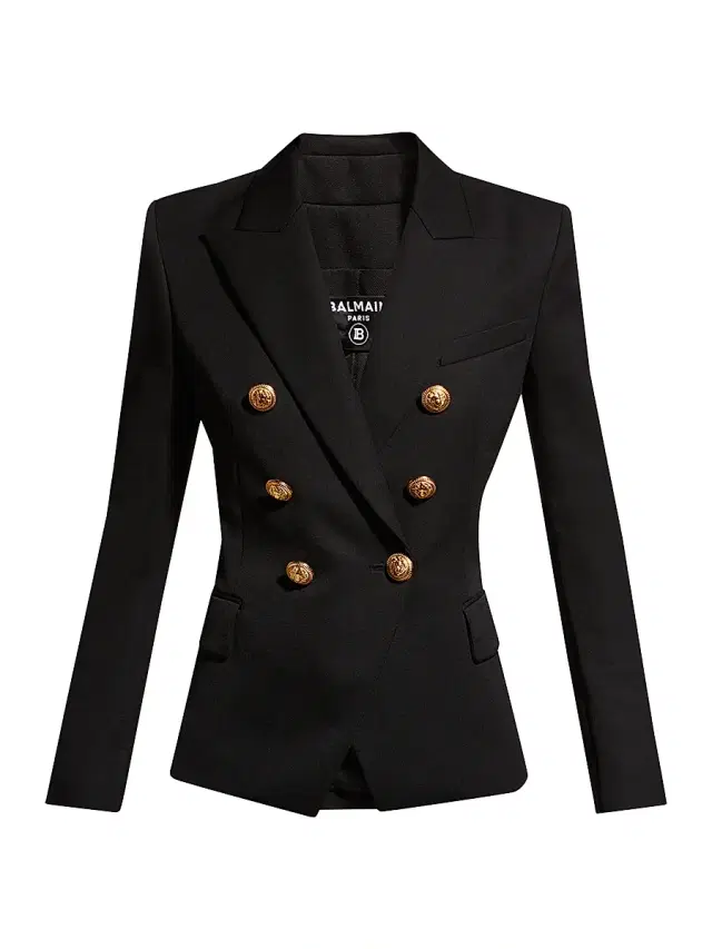 Women's Tailored Wool Six-Button Jacket - Noir