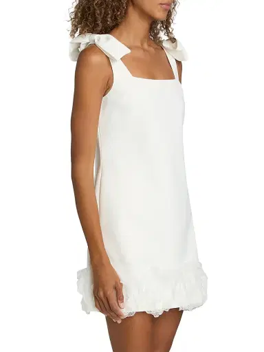 Self-Portrait Women's Crêpe 3D Flower Minidress - White - Size 12 | Thumbnail 4 Self-Portrait Women's Crêpe 3D Flower Minidress - White - Size 12 | Thumbnail 4