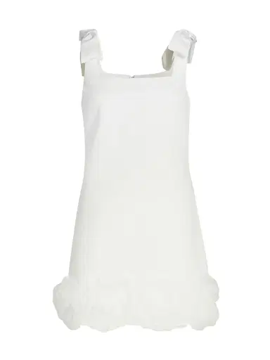 Self-Portrait Women's Crêpe 3D Flower Minidress - White - Size 12 | Thumbnail 1 Self-Portrait Women's Crêpe 3D Flower Minidress - White - Size 12 | Thumbnail 1