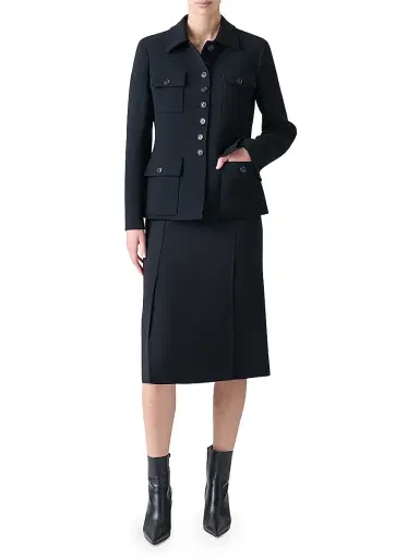 Akris Women's Virgin-Wool Military Jacket - Black | Thumbnail 2