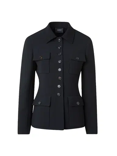 Akris Women's Virgin-Wool Military Jacket - Black | Thumbnail 1