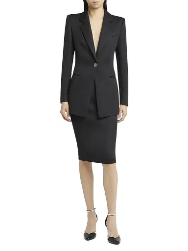 Giorgio Armani Women's Crepe Mid-Rise Pencil Knee-Length Skirt | Thumbnail 2