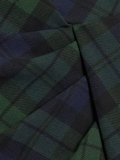 Chiara Boni La Petite Robe Women's Nevena Plaid Draped Surplice Midi-Dress - Holiday Tartan Green Nero | Thumbnail 7 Chiara Boni La Petite Robe Women's Nevena Plaid Draped Surplice Midi-Dress - Holiday Tartan Green Nero | Thumbnail 7