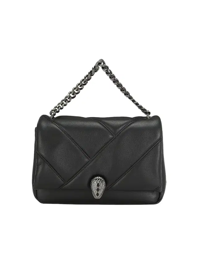 BVLGARI Women's Serpenti Cabochon Matelassé Leather Mini Bag - Black