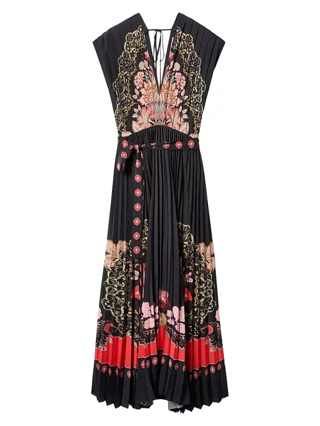 Women's Accordion Dress - Cornucopia Placee Black