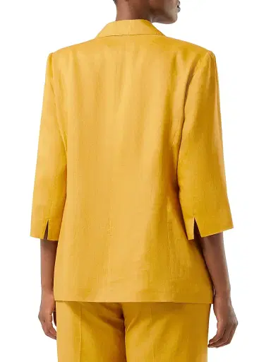 Marina Rinaldi Women's Linen Canvas Blazer - Honey - Size 12 | Thumbnail 3 Marina Rinaldi Women's Linen Canvas Blazer - Honey - Size 12 | Thumbnail 3