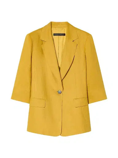 Marina Rinaldi Women's Linen Canvas Blazer - Honey - Size 12 | Thumbnail 1 Marina Rinaldi Women's Linen Canvas Blazer - Honey - Size 12 | Thumbnail 1