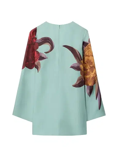 La DoubleJ Women's Mini Supremes Swing Dress Placée - Peony Placee Light Blue - Size Medium | Thumbnail 2