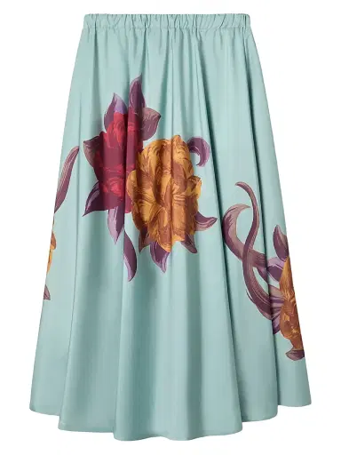 La DoubleJ Women's Drawstring Skirt Placée - Peony Placee Light Blue - Size Large | Thumbnail 2 La DoubleJ Women's Drawstring Skirt Placée - Peony Placee Light Blue - Size Large | Thumbnail 2