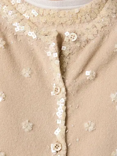 Miu Miu Women's Embroidered Cashmere Vest - Beige - Size 6 | Thumbnail 5 Miu Miu Women's Embroidered Cashmere Vest - Beige - Size 6 | Thumbnail 5