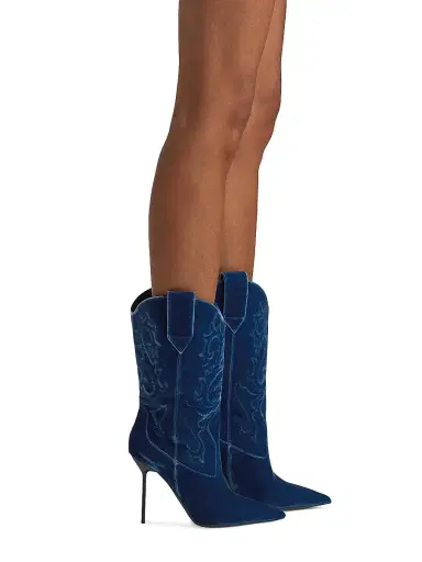 Paris Texas Women's Lidia 105MM Embroidered Velvet Boots | Thumbnail 2
