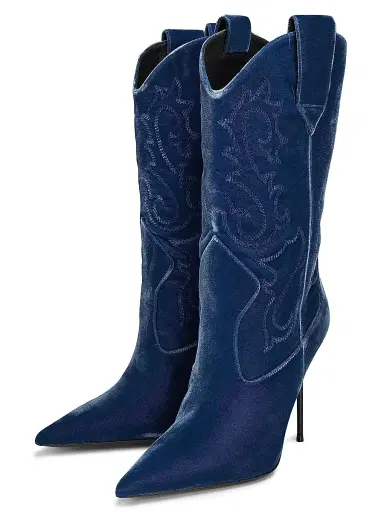 Paris Texas Women's Lidia 105MM Embroidered Velvet Boots | Thumbnail 3