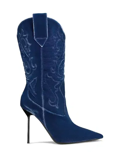 Paris Texas Women's Lidia 105MM Embroidered Velvet Boots | Thumbnail 1