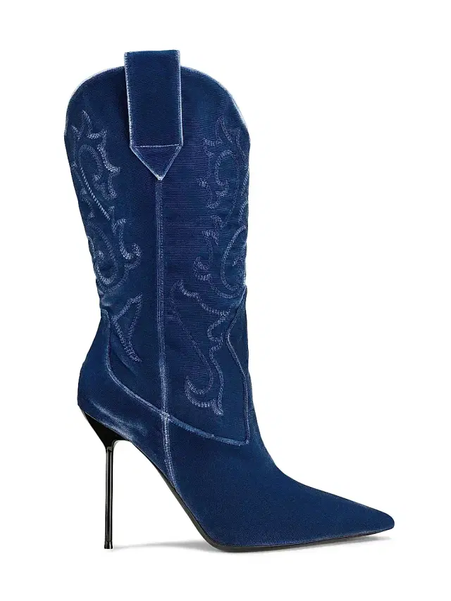 Paris Texas Women's Lidia 105MM Embroidered Velvet Boots - Jeans