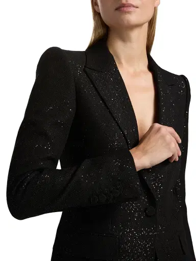 Tom Ford Women's Sequined Wool-Blend Crepe Single-Breasted Jacket - Black - Size 6 | Thumbnail 6 Tom Ford Women's Sequined Wool-Blend Crepe Single-Breasted Jacket - Black - Size 6 | Thumbnail 6