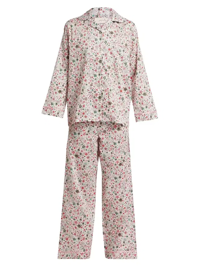 Women's Christmas Stars Full Length Pajamas - Berry Pink