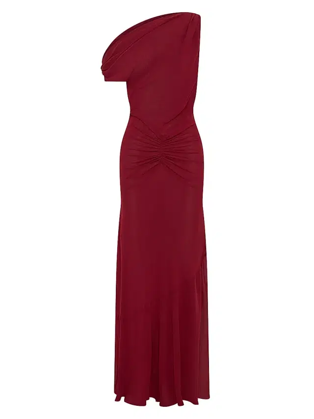 NICHOLAS Women's Elza Asymmetric Off-The-Shoulder Panelled Maxi Dress - Plum